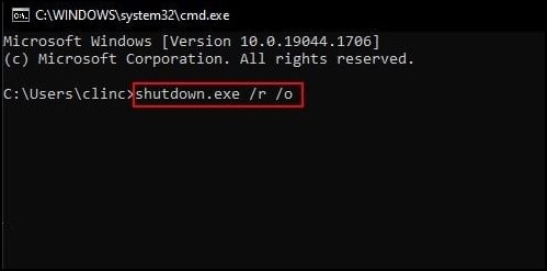 Commande d'arrêt pour redémarrer le PC