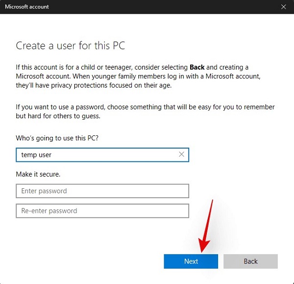 sign in local administrator