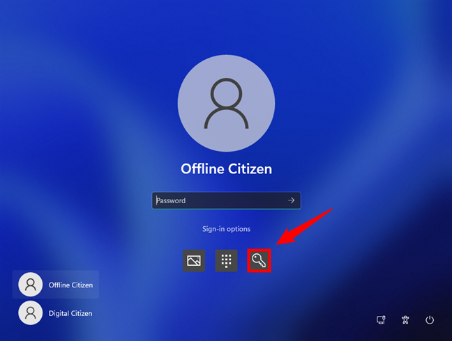 sign in with password under sign in option