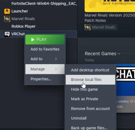 Steam lokale Dateien