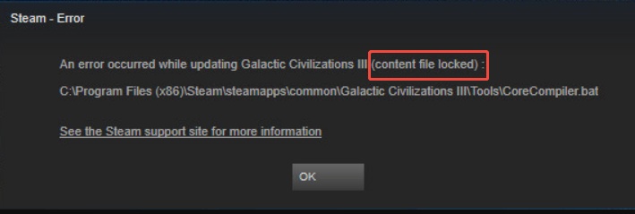 steam content file locked