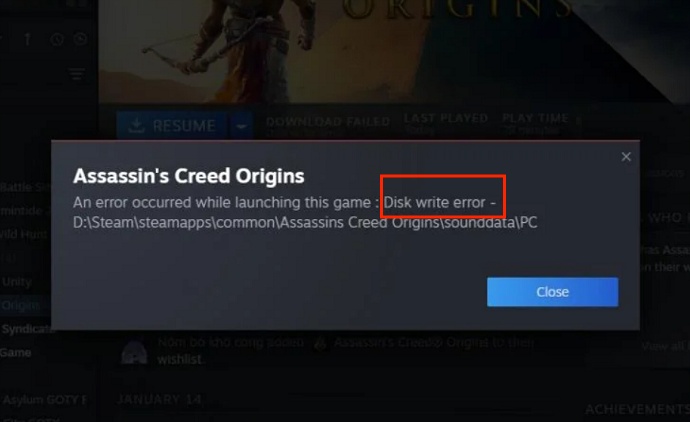 steam disk write error