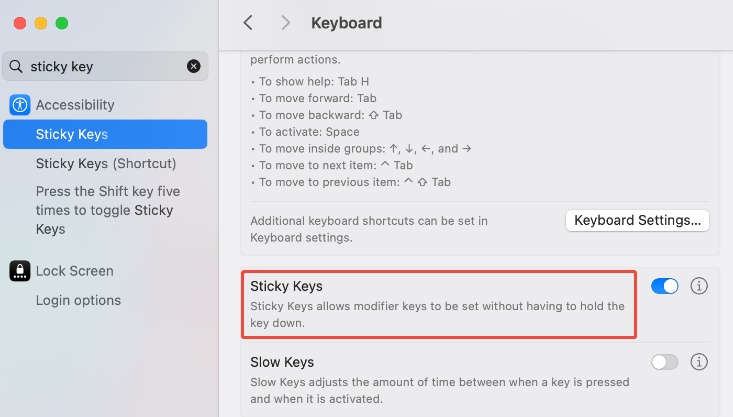 Disable Sticky Keys on Windows & Mac