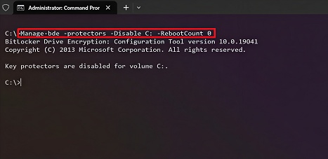 BitLocker über die Eingabeaufforderung deaktivieren