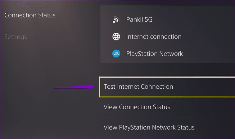 Test internet connection