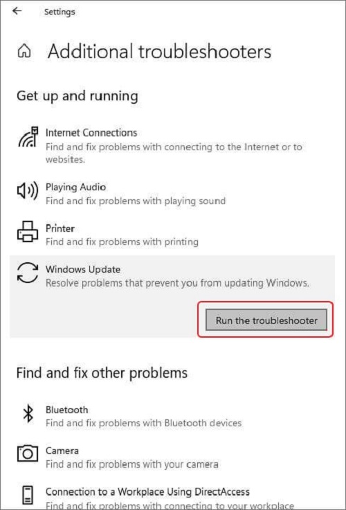 to run troubleshooter