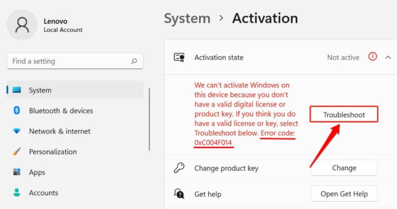 troubleshoot activation issue