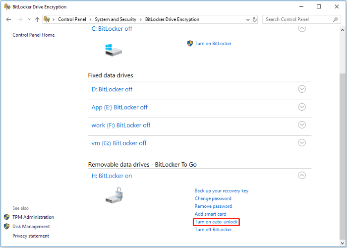 Automatische Entsperrfunktion aktivieren
