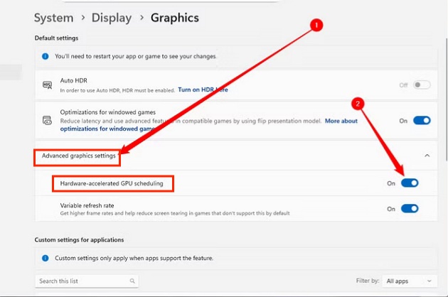 turn on hardware-accelerated gpu scheduling