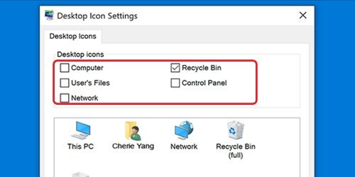 masaüstü simgesini göster özelliğini aç