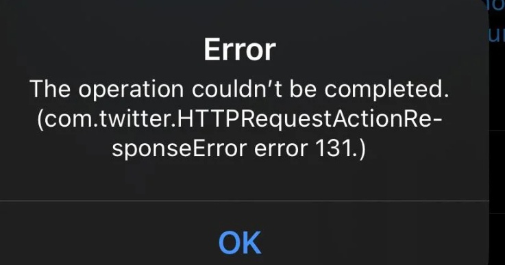 twitter error  131