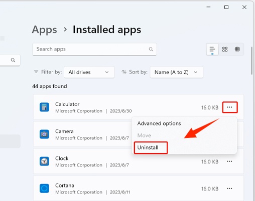 uninstall problematic app