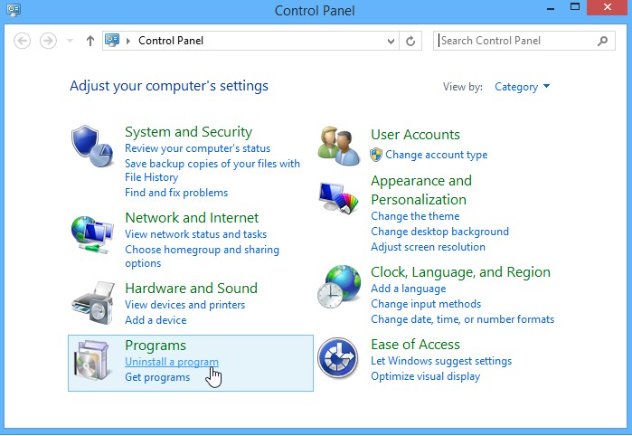 Uninstall Programs to fix Windows 10 Upgrade Error 0xc190020e