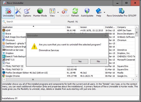 uninstall the problematic software