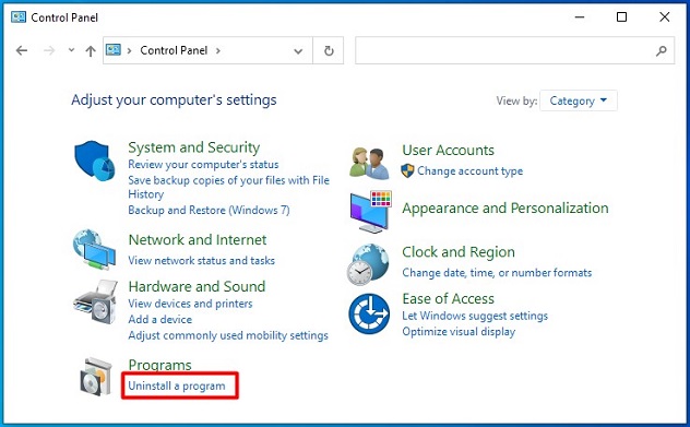 uninstall unnecessary programs to make space on your C drive