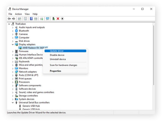 actualizar el controlador de los adaptadores de pantalla