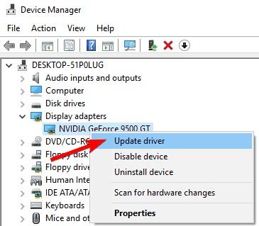 grafik bağdaştırıcısını güncelle