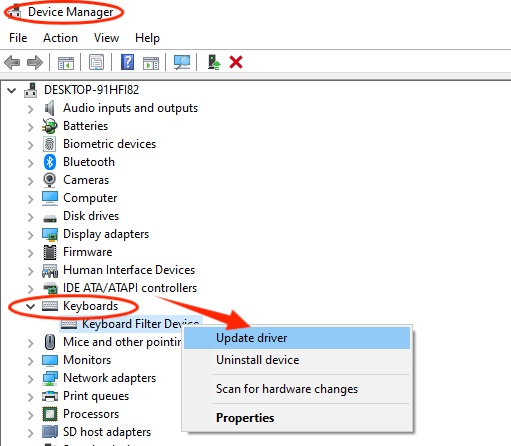 update keyboard driver