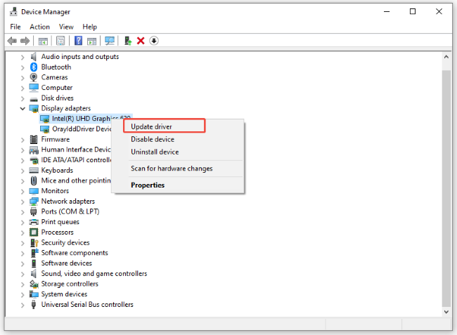 update graphics driver