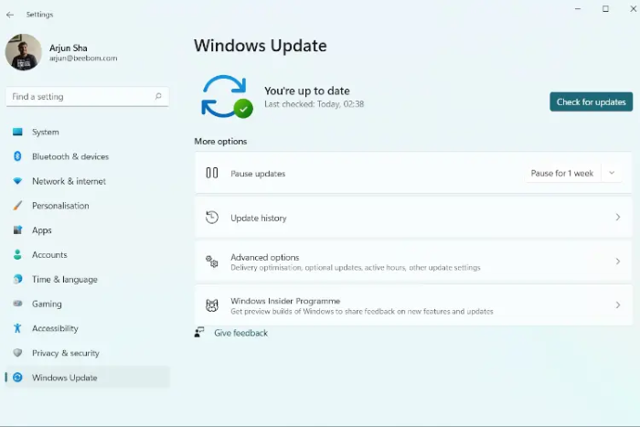 Windows über die Einstellungen aktualisieren
