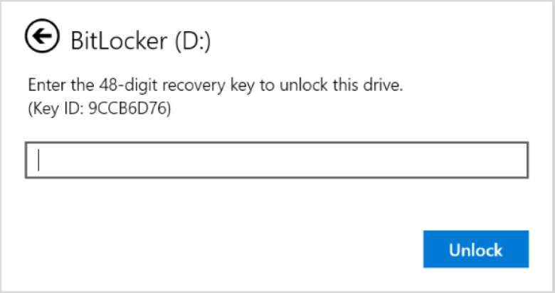 use recovery key to unlock bitlocker encrypted drive