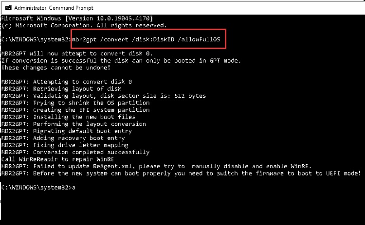 validate disk