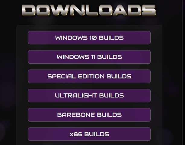 various windows x-lite builds