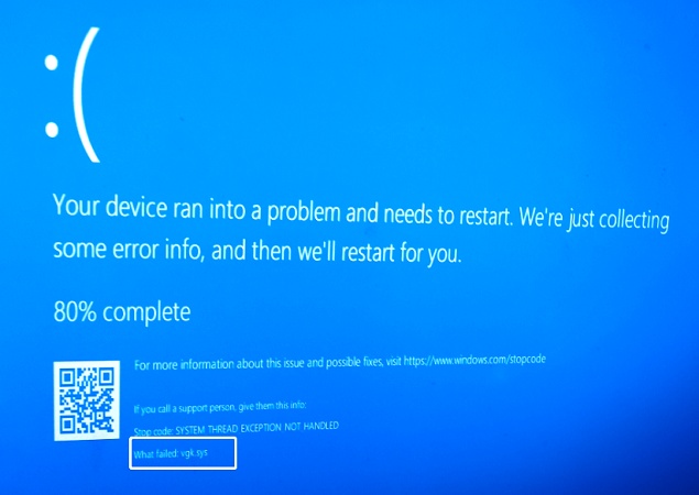 vgk.sys blue screen
