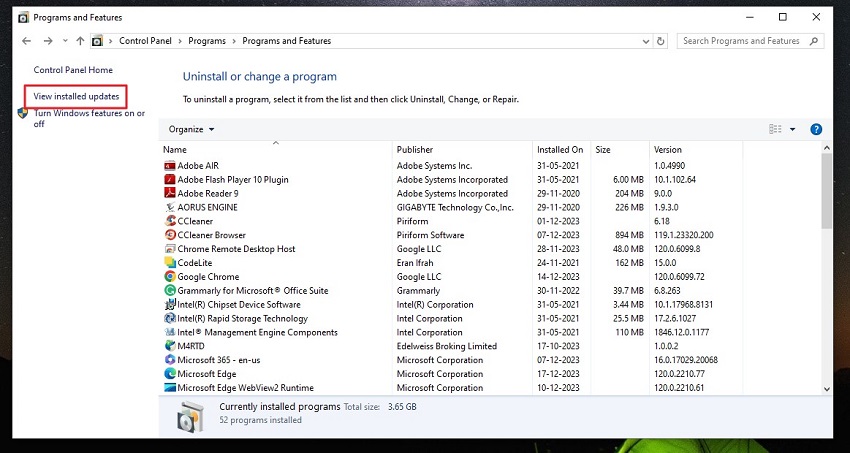 uninstall windows update to fix Bad Image error windows 11