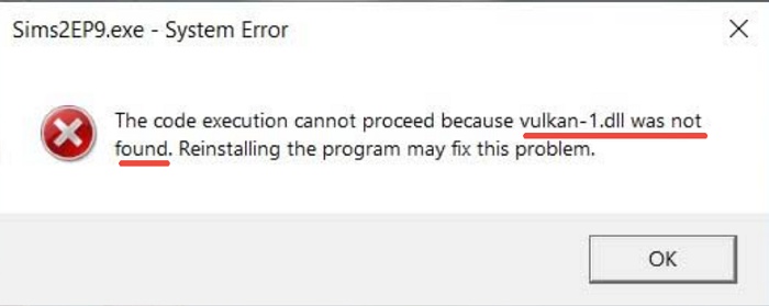 vulkan-1.dll was not found