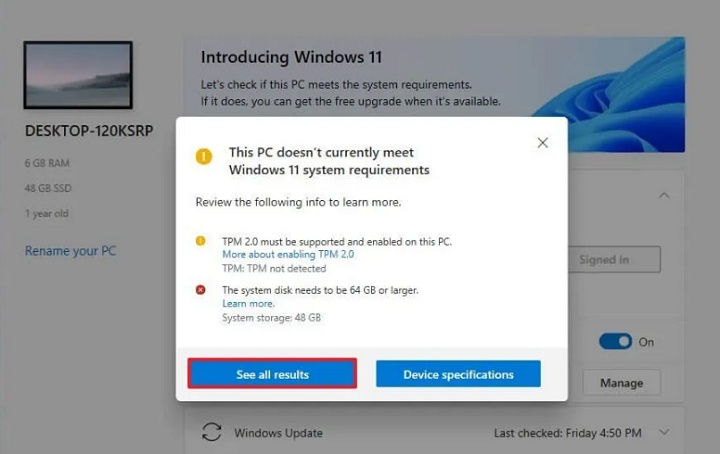 win11 26h2 requirements checking results