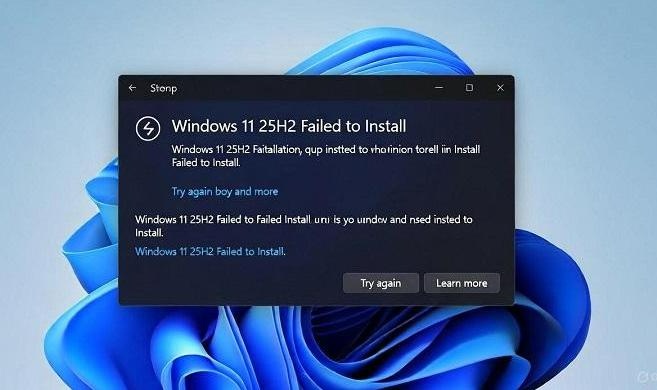 windows 11 25h2 failed to install