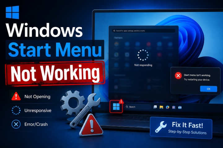 windows start menu not working