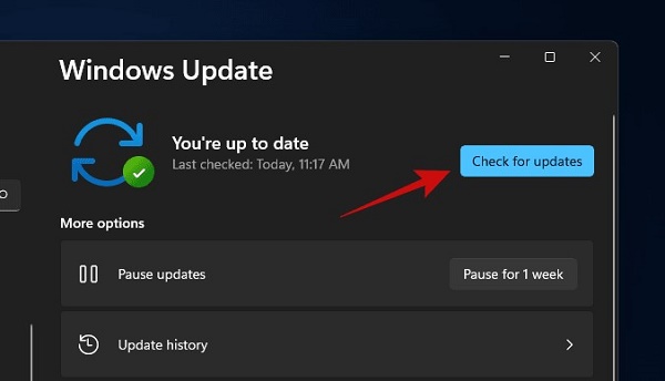 windows update checking