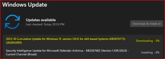 windows update kb5070773