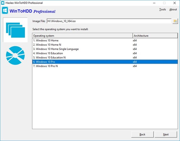 WinToHDD descargar y reinstalar Windows