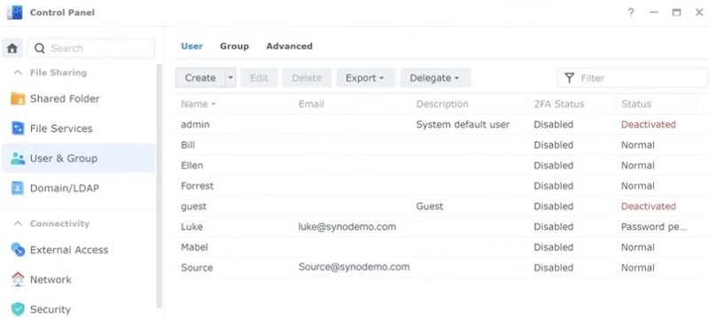 check user permission on dsm