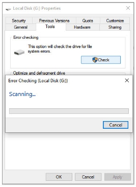 PC에서 이 폴더가 비어있는 문제를 해결하는 방법 - 디스크 검사 도구 사용하기