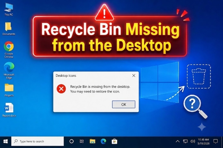 recycle bin missing from the desktop