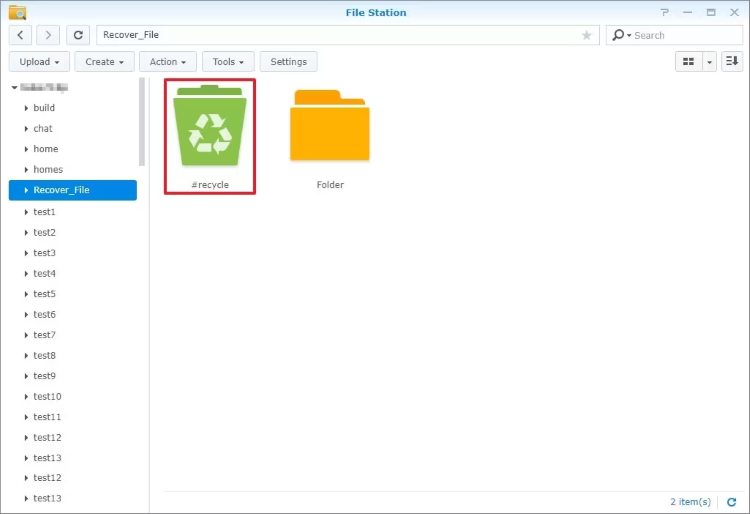recycle folder nas
