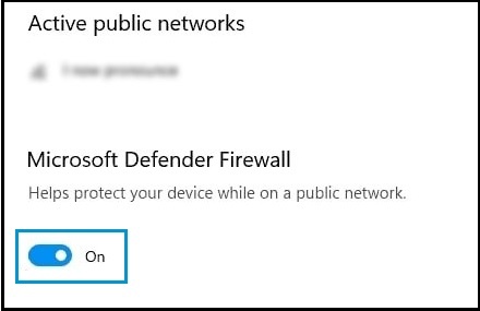 temporarily disable firewall