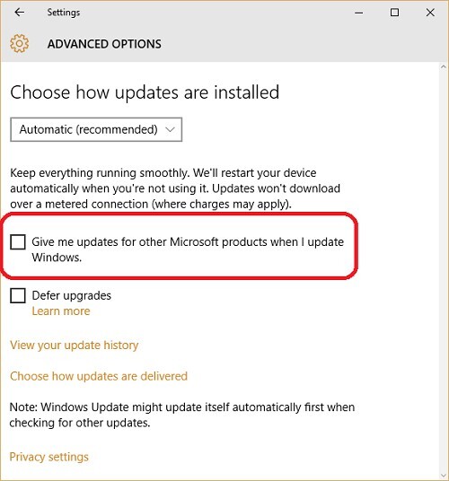 Actualizaciones de instalación automática