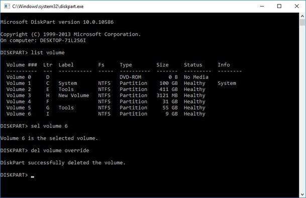 how to delete OEM partition using diskpart