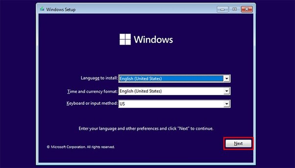 start install windows on nvme drive