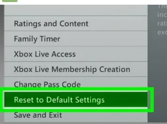 resetting xbox 360