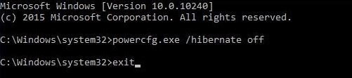 Turn off Hibernation