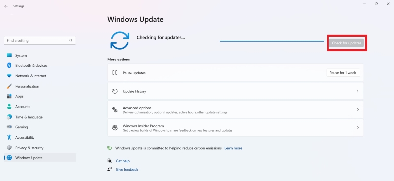 click check for updates
