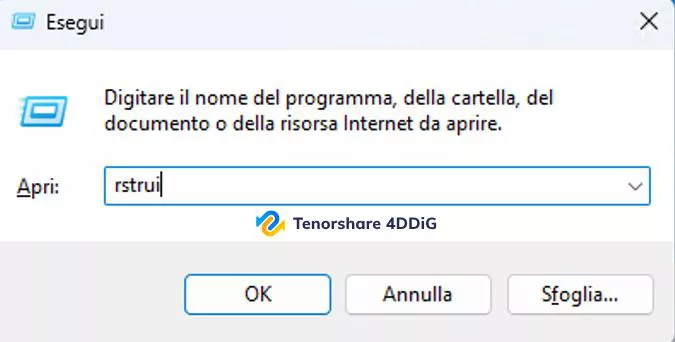 seleziona i file che desideri recuperare