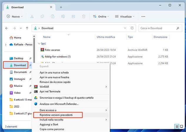 recover downloaded files in chrome with file history