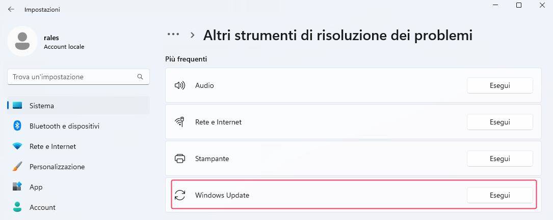 seleziona i file che desideri recuperare